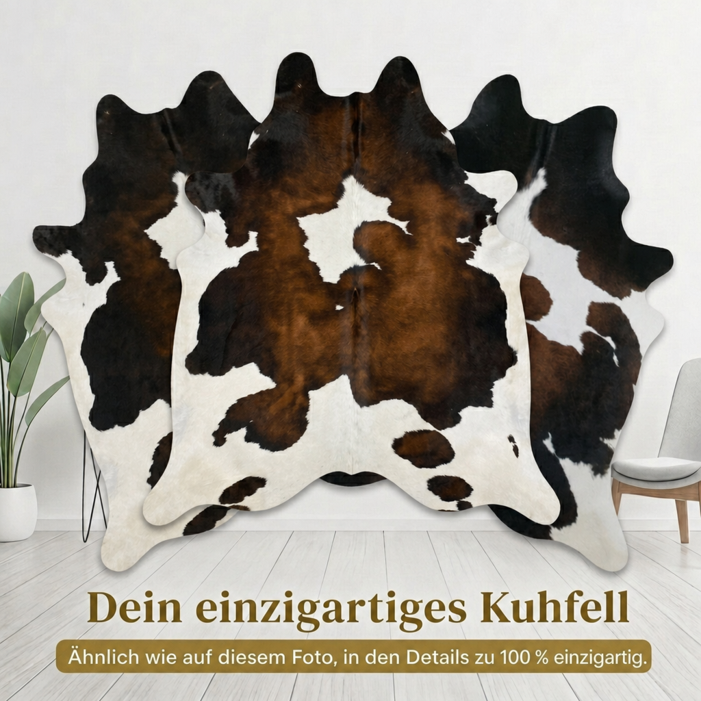 Kuhfell Dreifarbig Hell - Bild 6