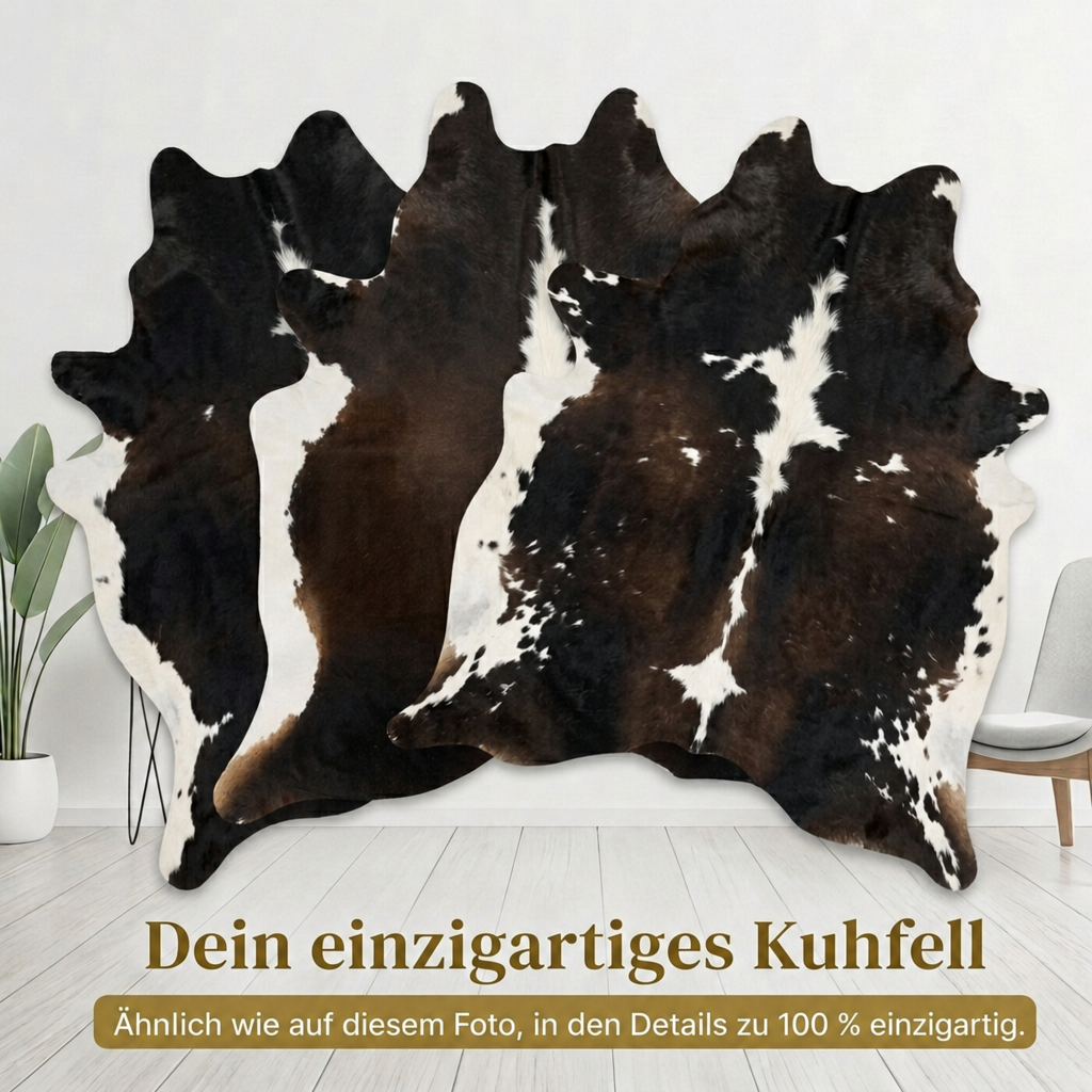 Kuhfell Hereford Dunkelbraun-Weiß - Bild 6