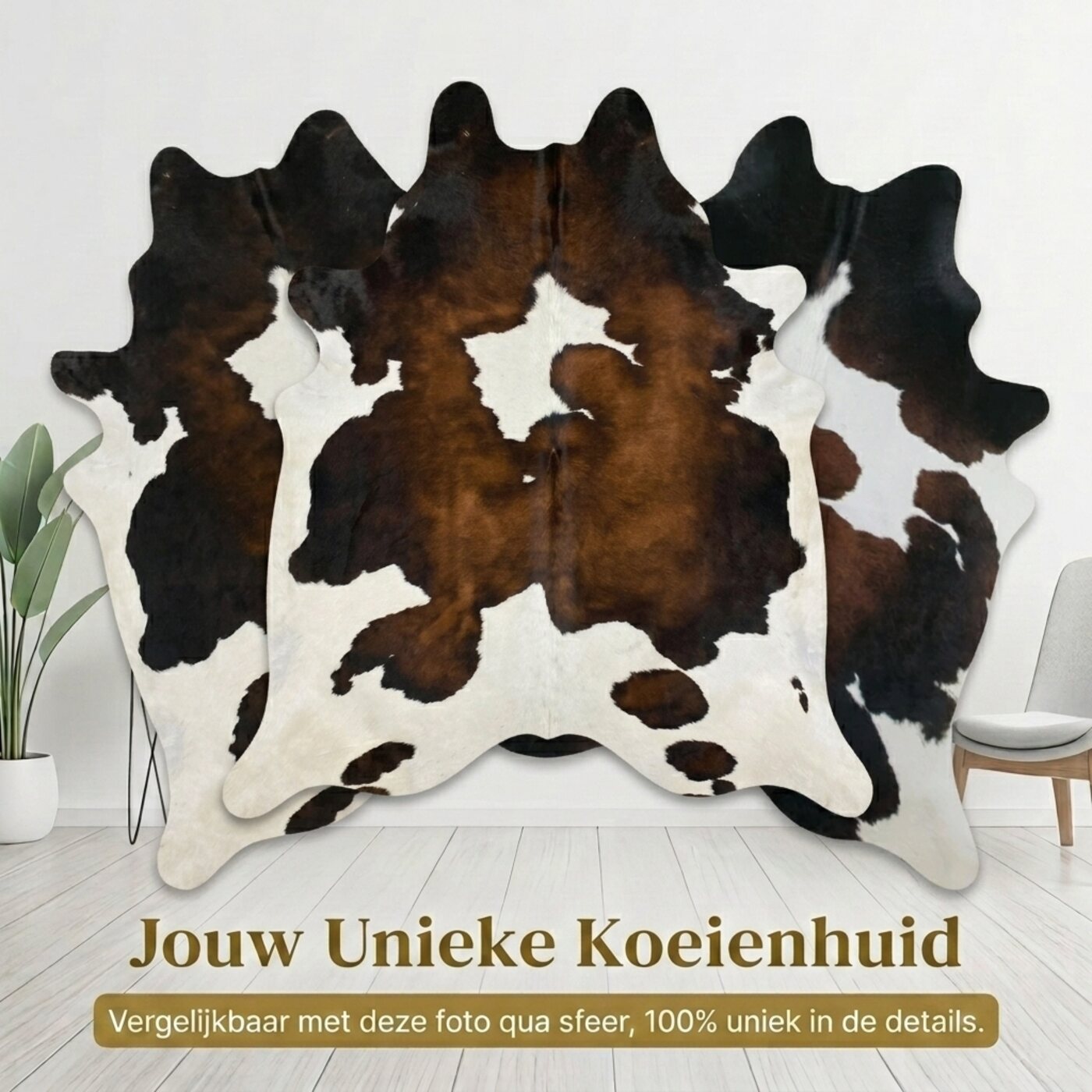 Kuhfell Dreifarbig Hell - Bild 6