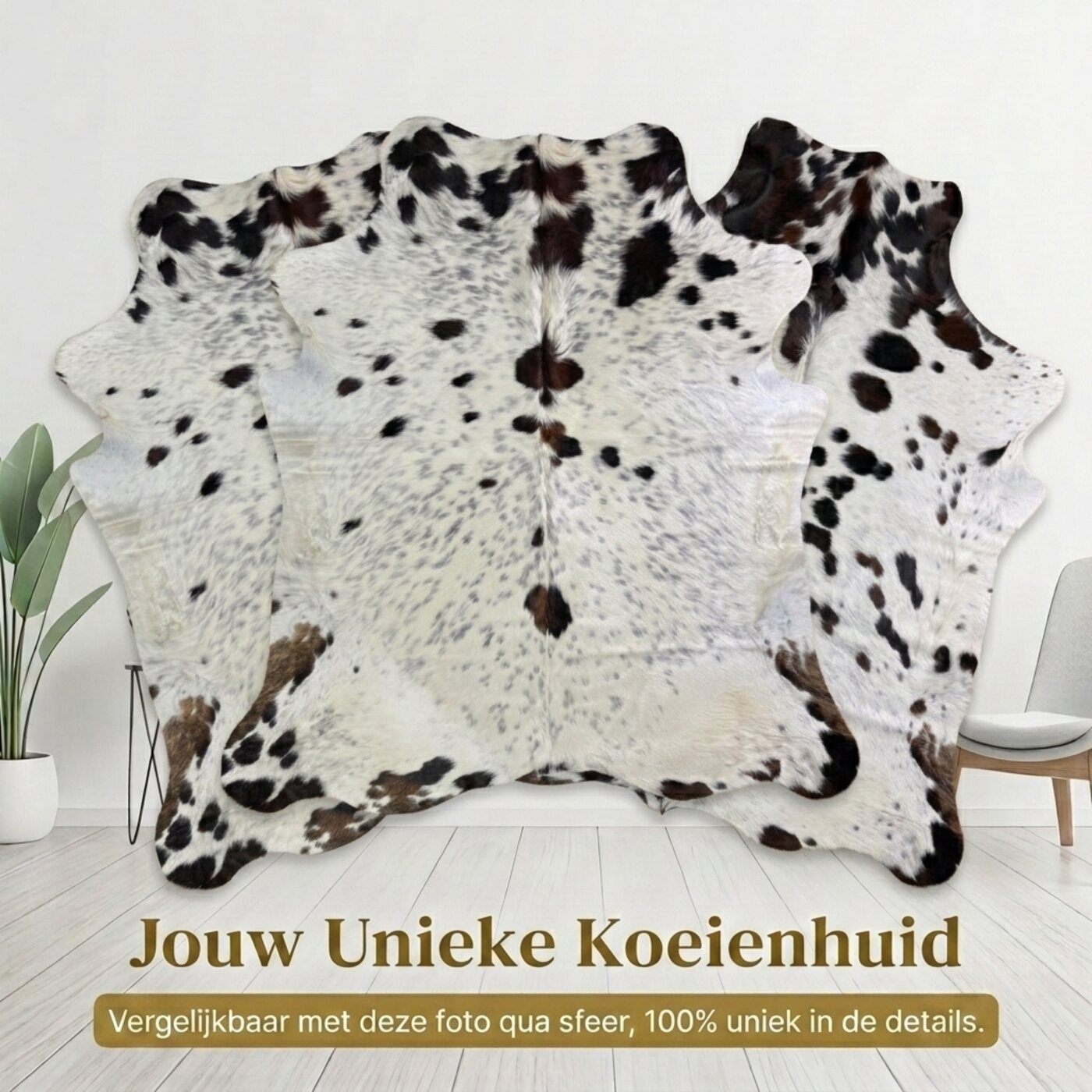 Kuhfell Normannisch Dreifarbig Hell - Bild 6