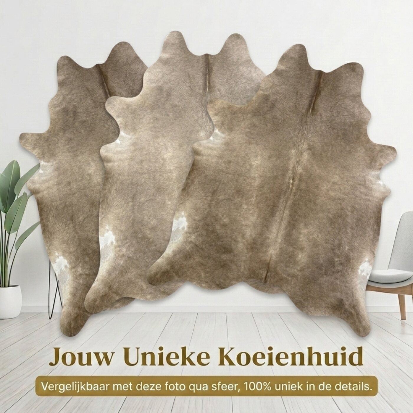 Kuhfell Taupe Meliert - Bild 6
