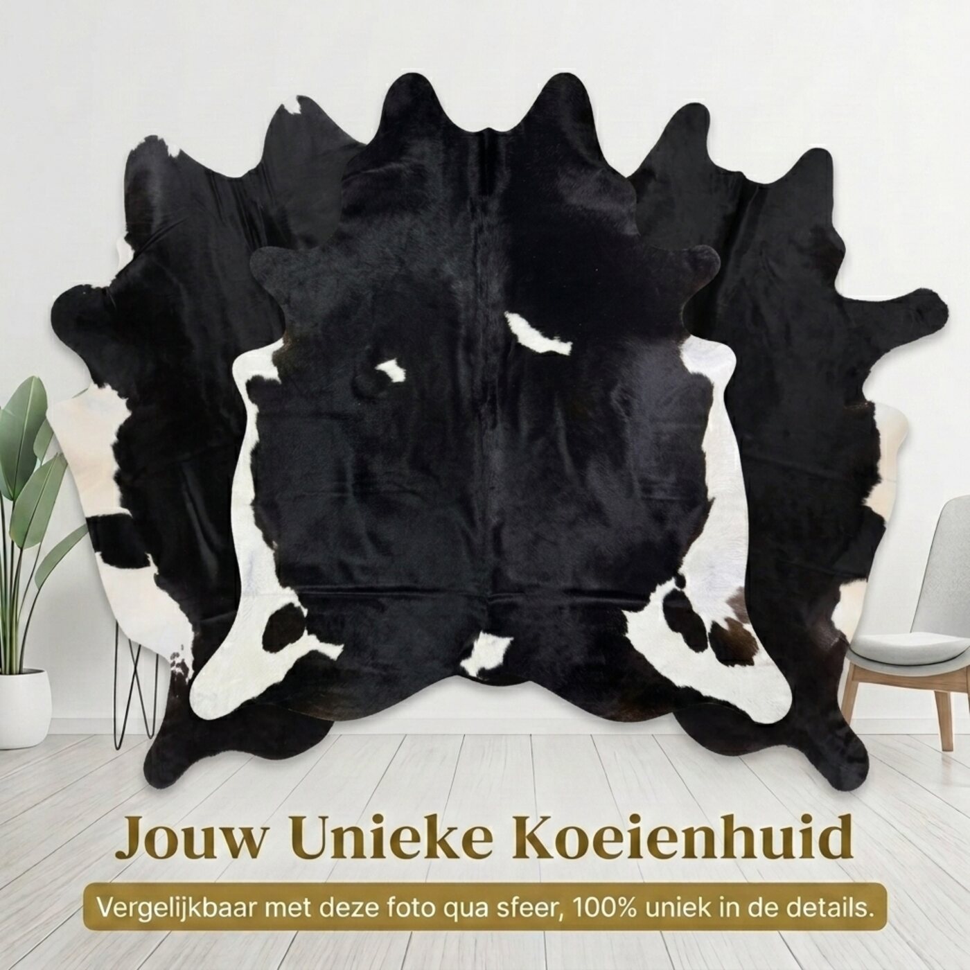 Kuhfell Schwarz-Weiß Gefleckt Dunkel - Bild 6