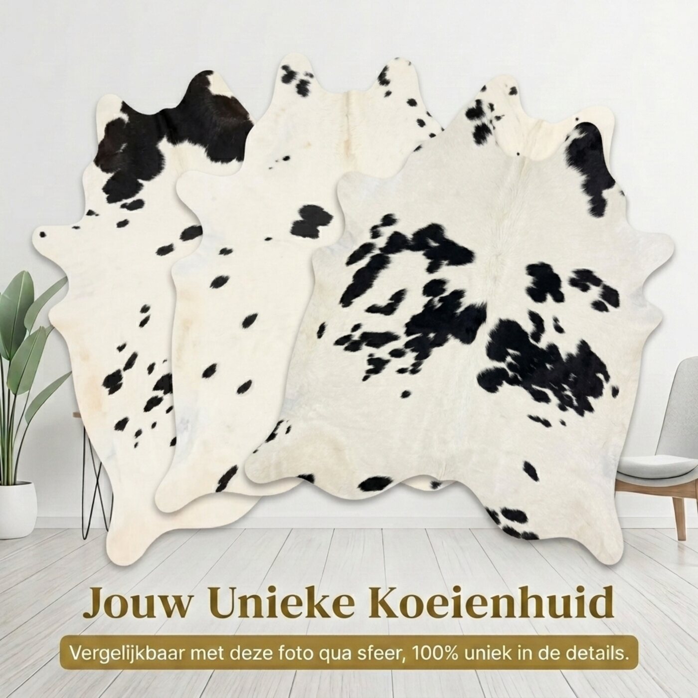 Kuhfell Schwarz-Weiß Gefleckt Hell - Bild 6