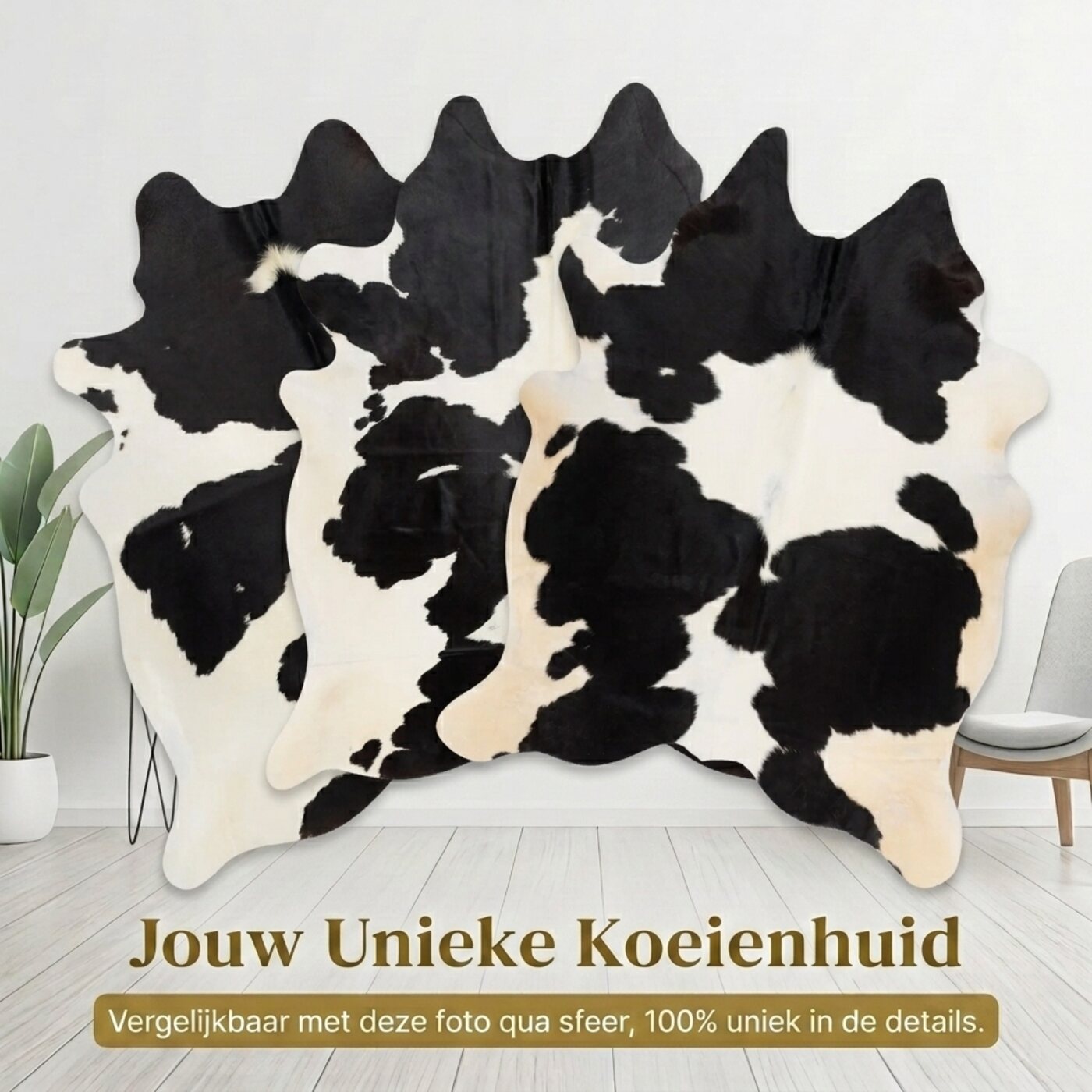 Kuhfell Schwarz-Weiß Gefleckt - Bild 6