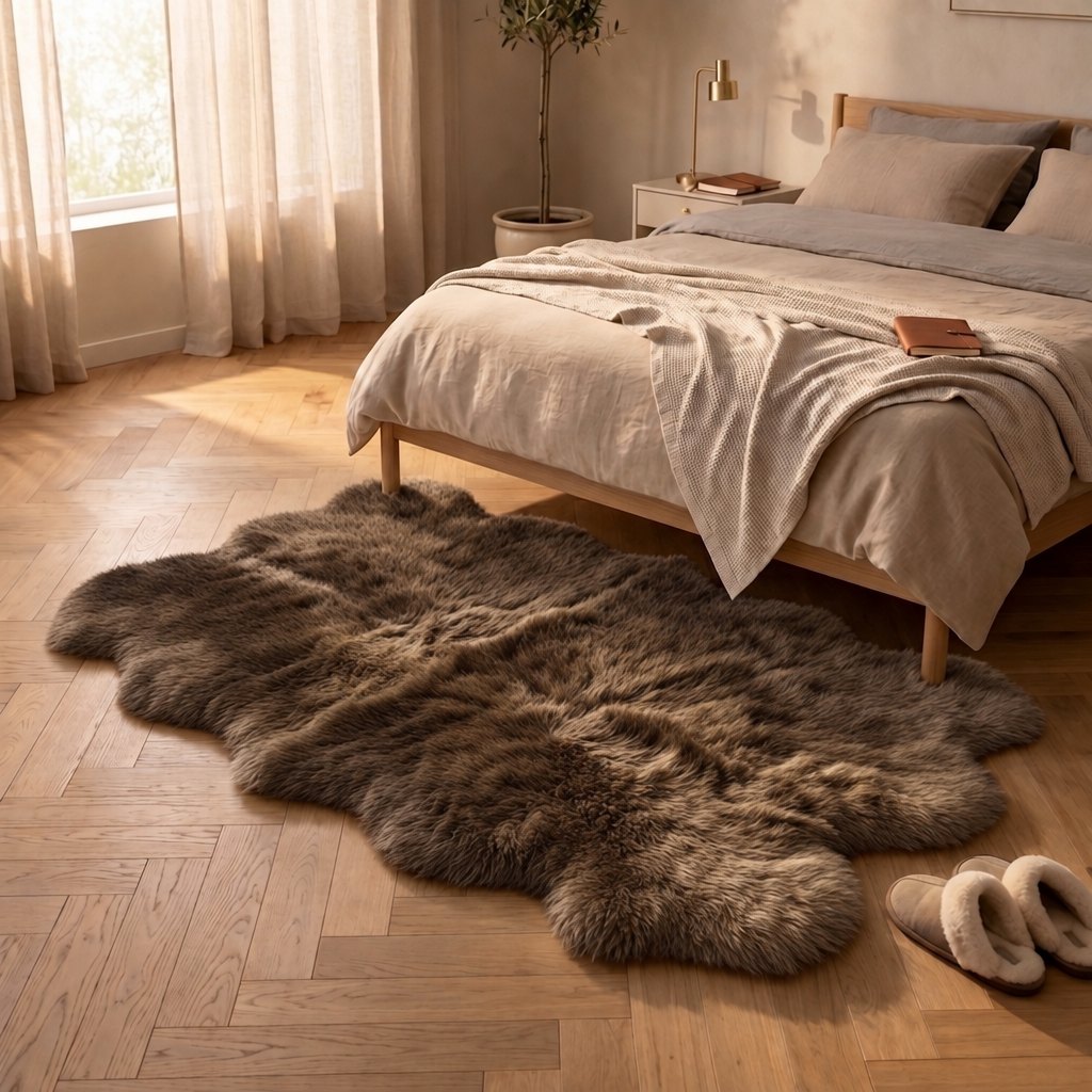 Lammfellteppich braun – 4 Felle - Bild 2