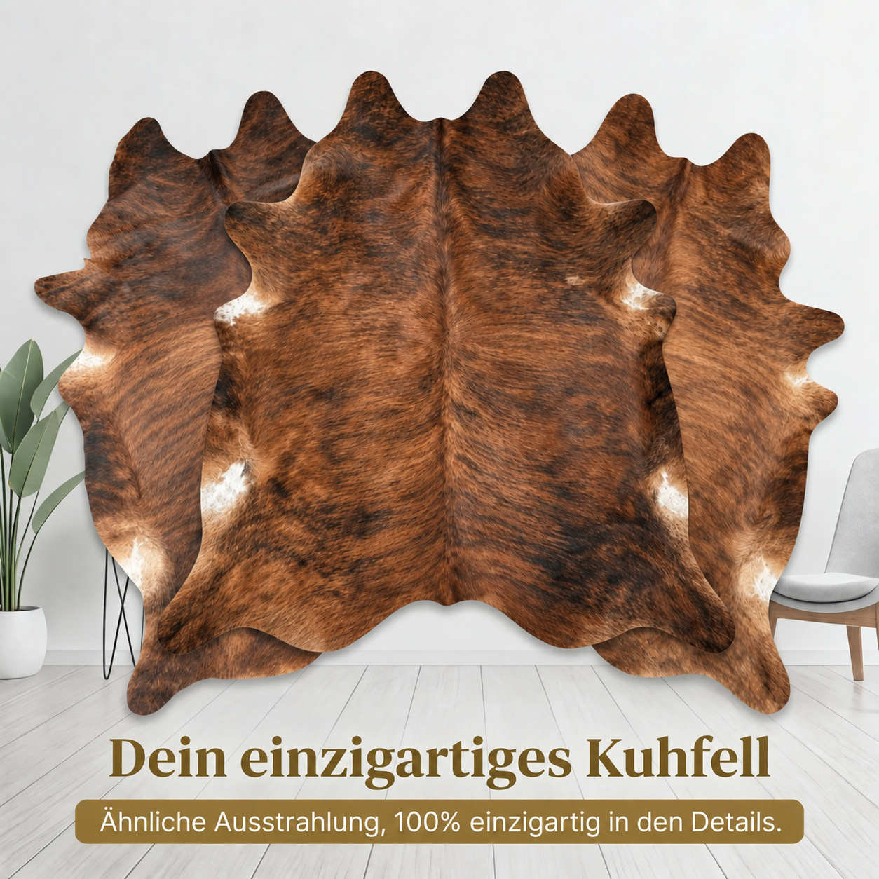 Kuhfellteppich Warmbraun - Bild 6